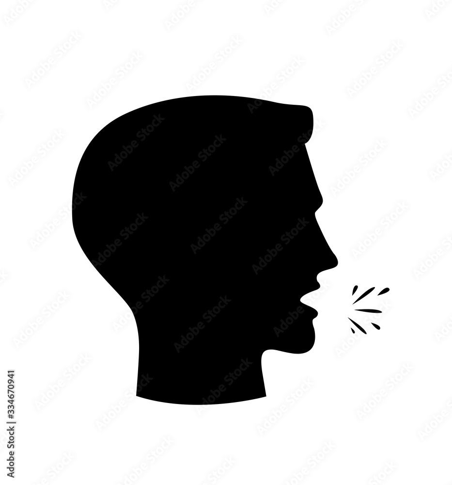 Cough glyph icon vector on white background. Flat vector cough icon symbol sign from modern people collection Cough glyph icon vector on white background. Flat vector cough icon symbol sign from modern people collection