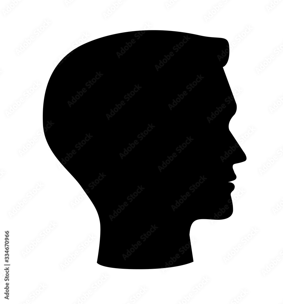 Man head silhouette vetor isolated on white