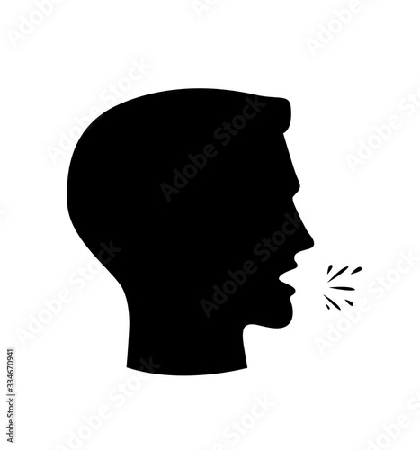 Cough glyph icon vector on white background. Flat vector cough icon symbol sign from modern people collection