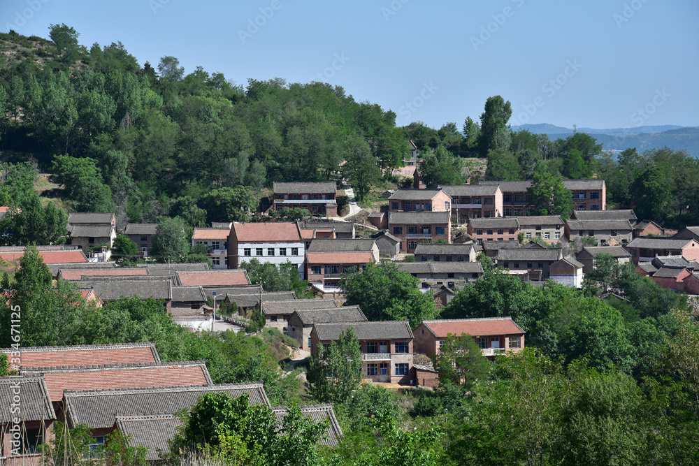 Old village in the mountains, beautiful rural landscape