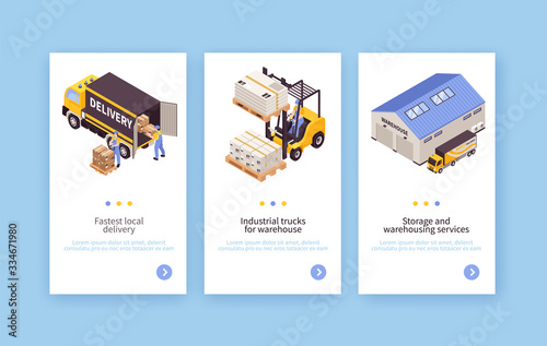 Warehouse Services Isometric Banners
