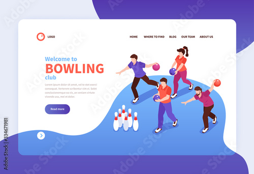 Bowling Isometric Landing Page 