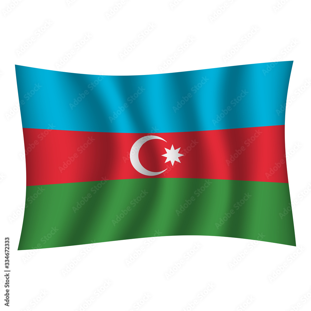 Azerbaijan flag background with cloth texture. Azerbaijan Flag vector illustration eps10. - Vector