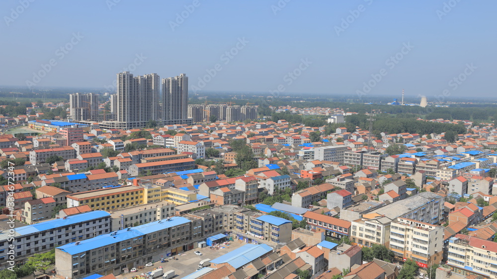 Aerial panoramic view of cityscape, modern cityscape