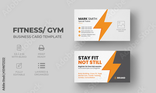 Fitness Business Cover Template with Gym Sports