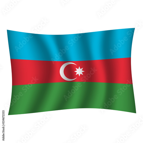 Azerbaijan flag background with cloth texture. Azerbaijan Flag vector illustration eps10. - Vector