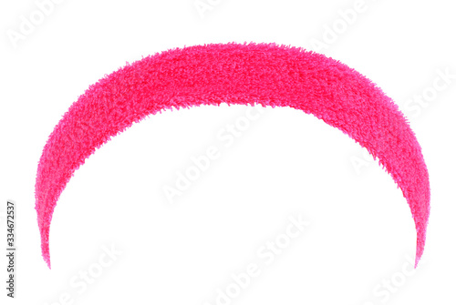 Photo Pink narrow training headband isolated on white