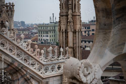 Views of Milan made in March 2019. Cathedral, park, people on the streets.