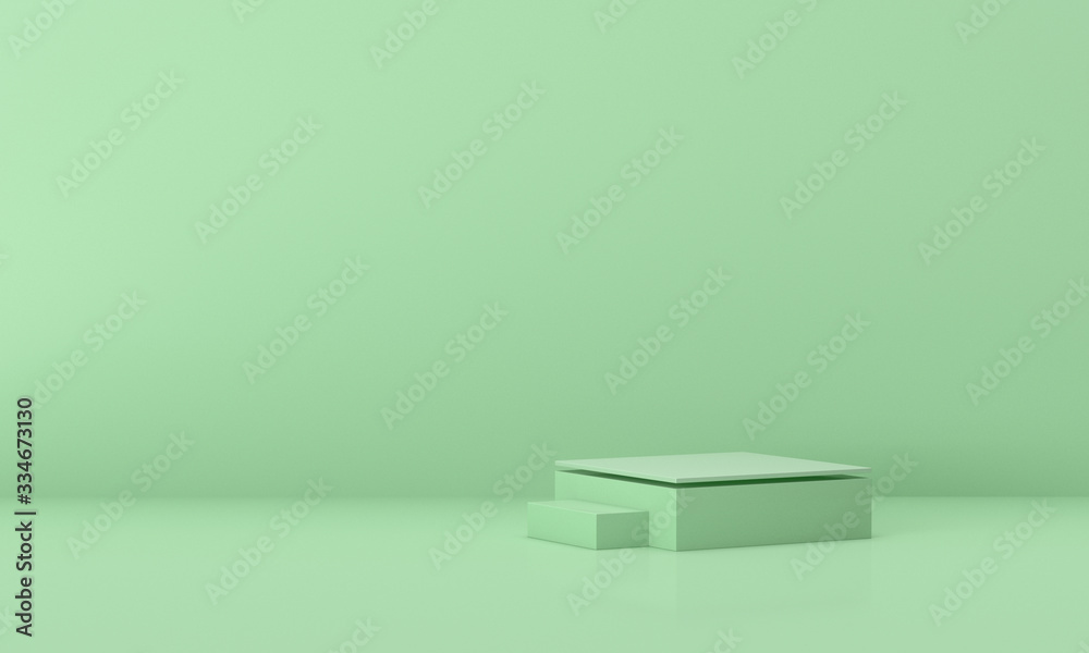 3D rendering of the green geometry background. 3D rendering of the green geometry background.