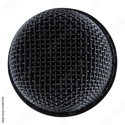 Black microphone isolated on a white background. © PhotoPaper