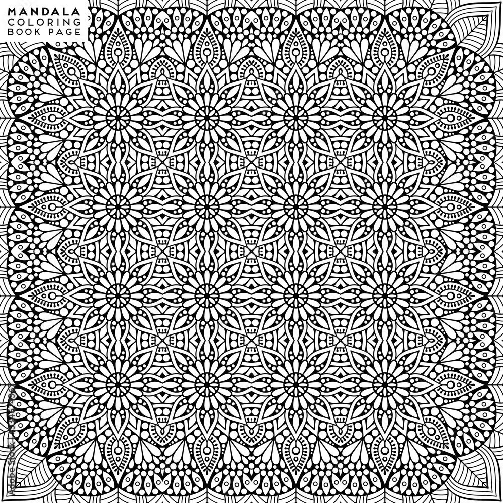 Flower Mandala. Coloringbook page template Flower Mandala. Coloringbook page template