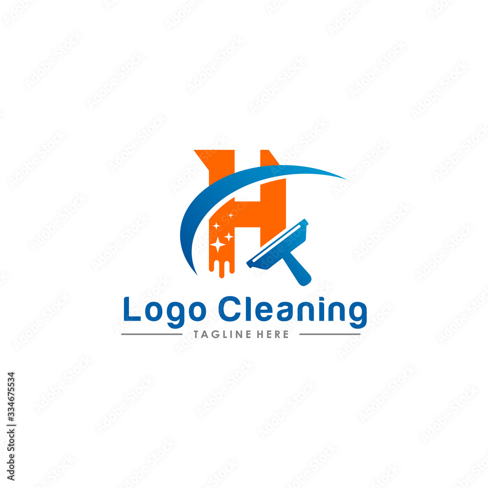 Initial letter logo H cleaning clean service logo icon vector template. Initial letter logo H cleaning clean service logo icon vector template.