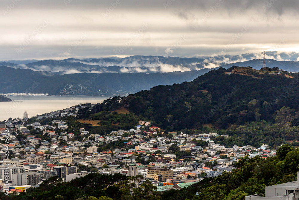 Cloudy day over Wellington, New Zealand