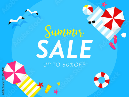 Summer sale Beach elements background vector illustration