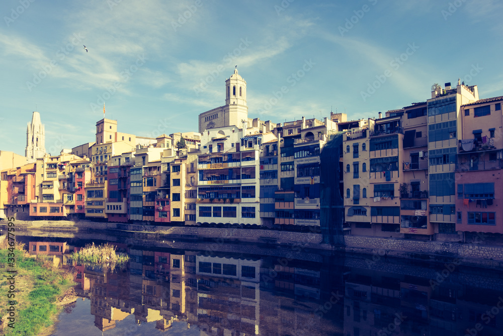 Girona city historical center in Catalonia, Spain. Girona city historical center in Catalonia, Spain.