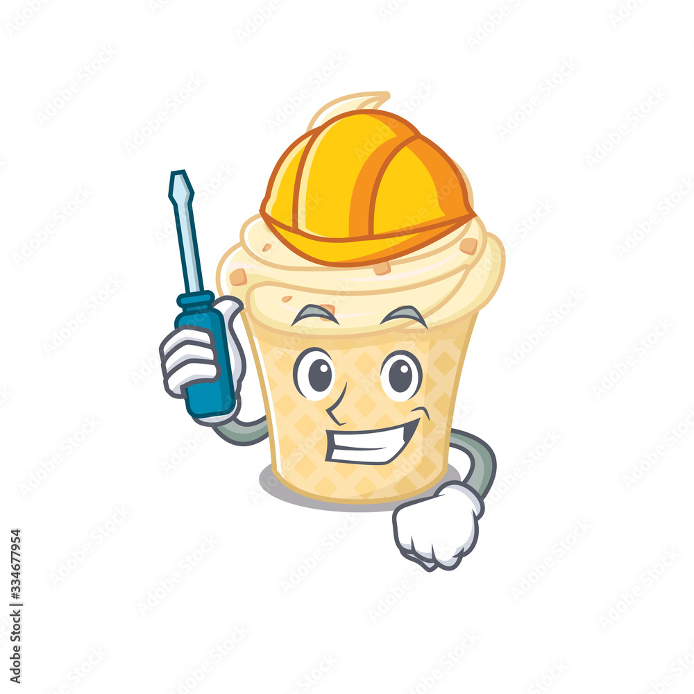 cartoon character of vanilla ice cream worked as an automotive cartoon character of vanilla ice cream worked as an automotive