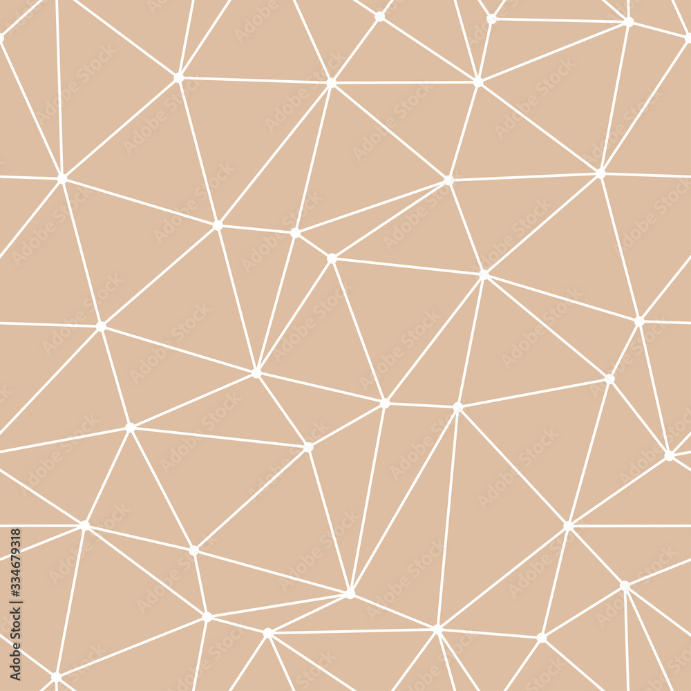 Geometric seamless design. White triangle pattern on beige background Geometric seamless design. White triangle pattern on beige background