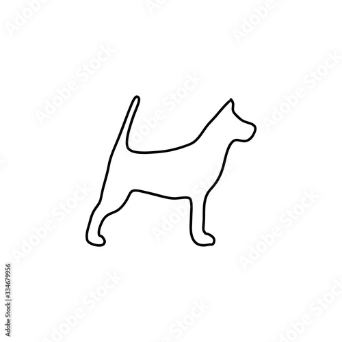 silhouette of a dog in a single line