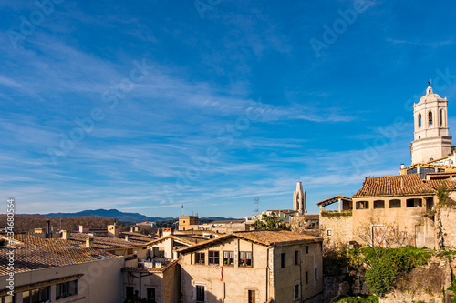 Girona city historical center in Catalonia, Spain.