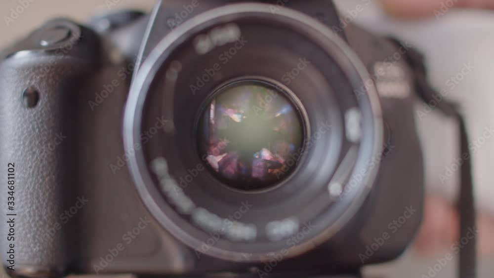 The camera blurs to take photos on a timer. Blinking the camera for a