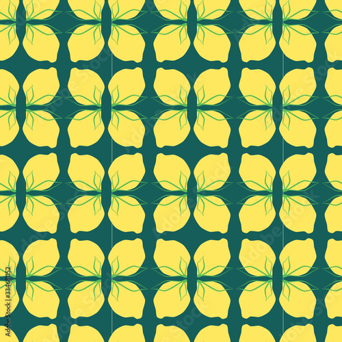 seamless floral pattern with lemons