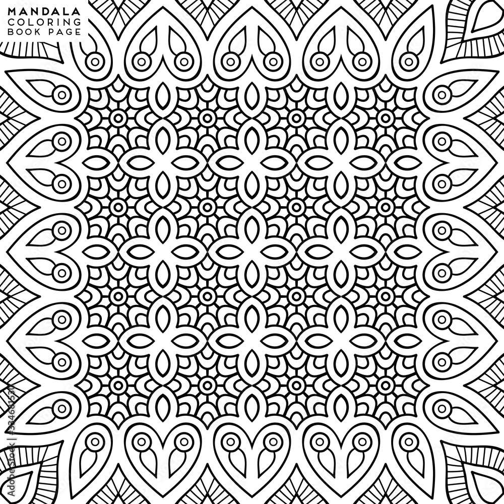 Flower Mandala. Coloringbook page template Flower Mandala. Coloringbook page template
