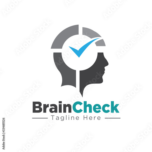 brain and mind check logo designs health