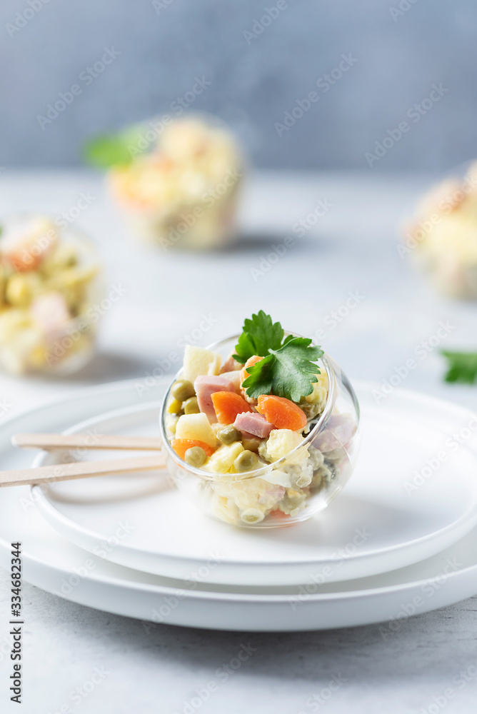 Traditional Russian salad Olivier Traditional Russian salad Olivier