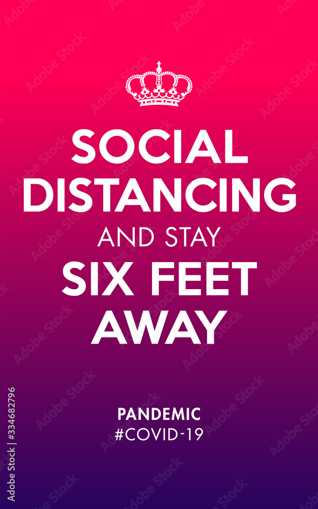 Social Distancing and Stay Six Feet Away illustration