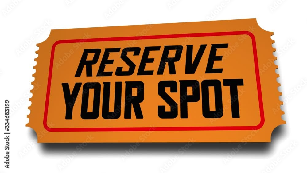 Reserve Your Spot Ticket Reservation Pass Confirmation 3d Animation