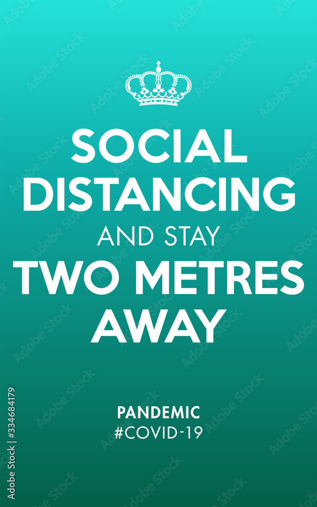 Social Distancing and Stay Two Metres Away illustration