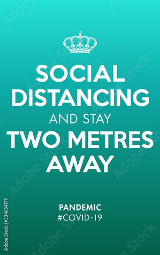 Social Distancing and Stay Two Metres Away illustration