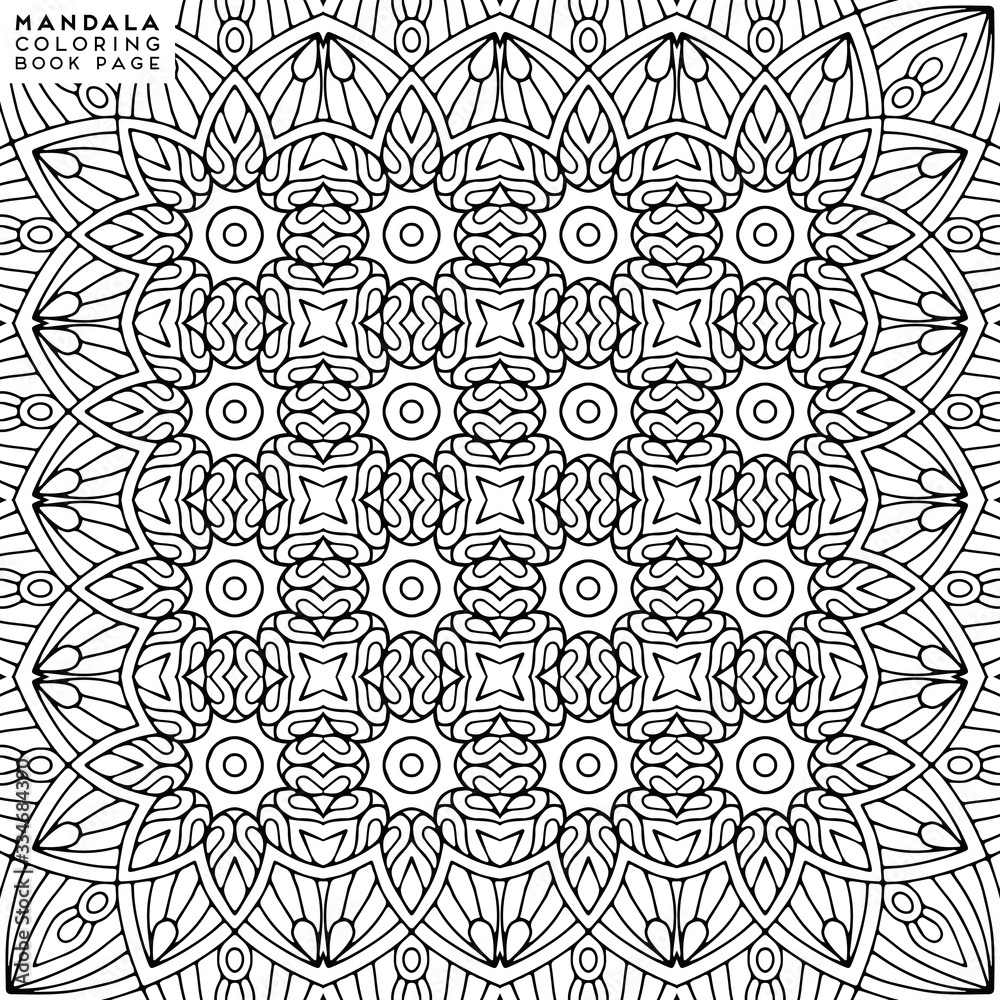 Flower Mandala. Coloringbook page template