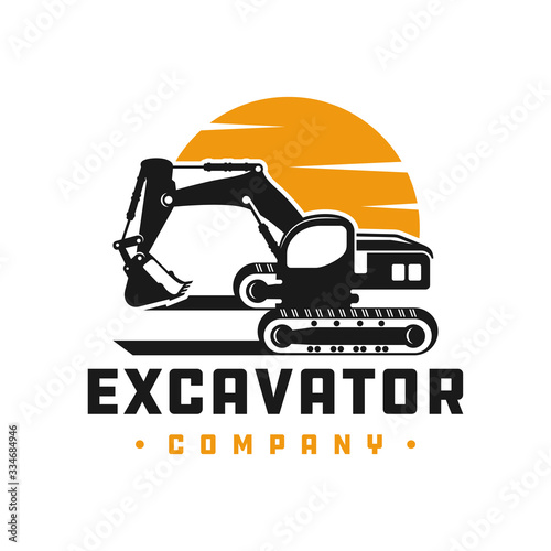Excavator construction tool logo