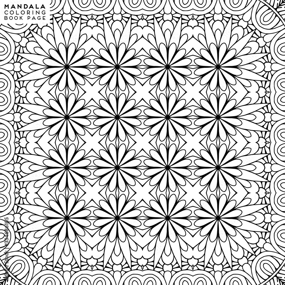 Flower Mandala. Coloringbook page template Flower Mandala. Coloringbook page template