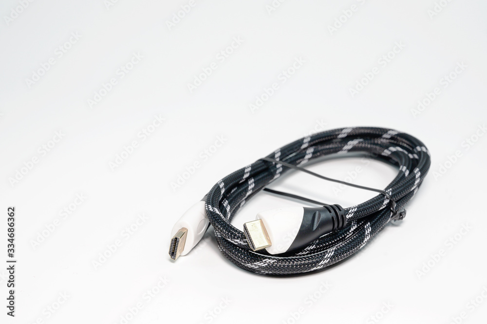 Hdmi cabl on a white background