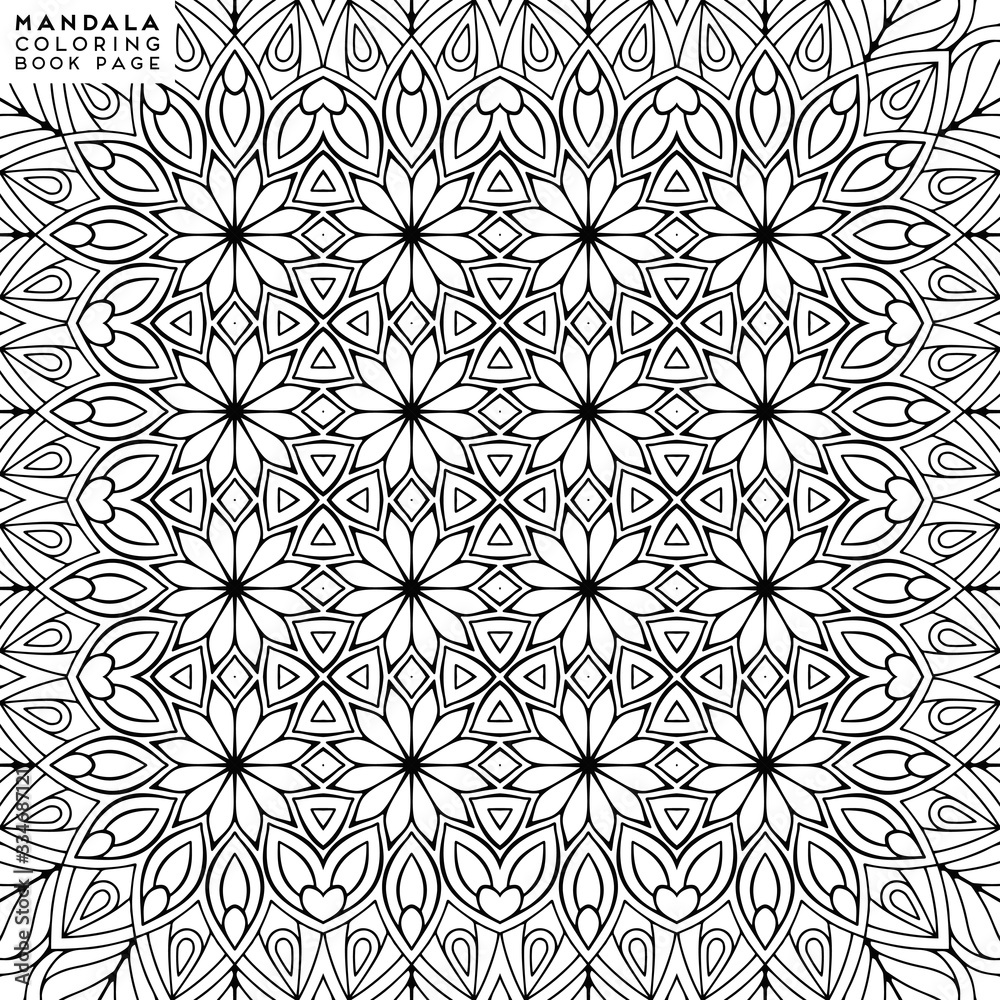 Flower Mandala. Coloringbook page template