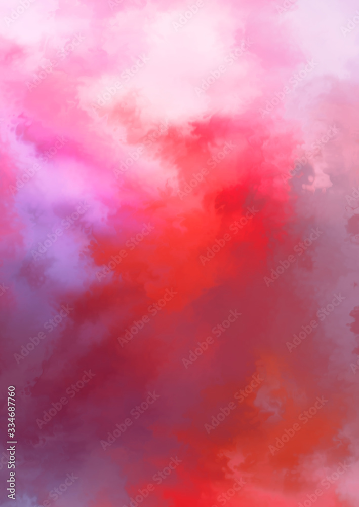 Abstract colorful watercolor on white background. Digital art painting.