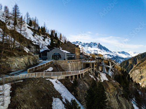 Photographie aérienne du Montenvers à Chamonix