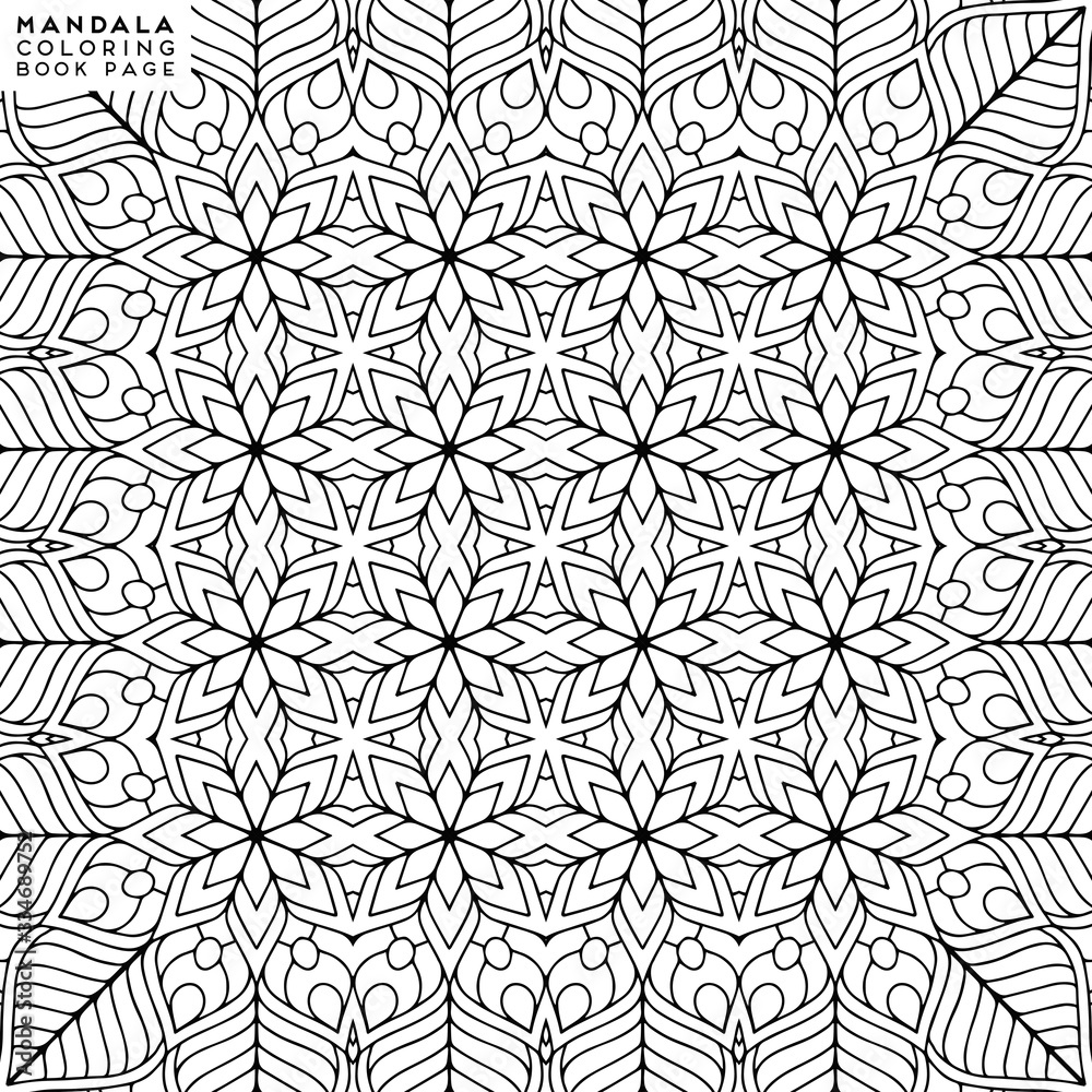 Flower Mandala. Coloringbook page template Flower Mandala. Coloringbook page template