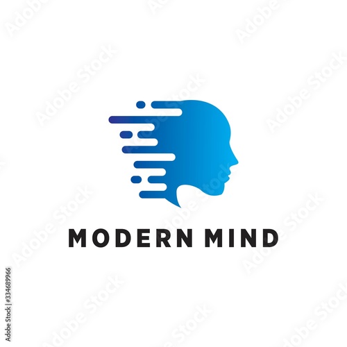 Modern Mind Logo Technology and Vector