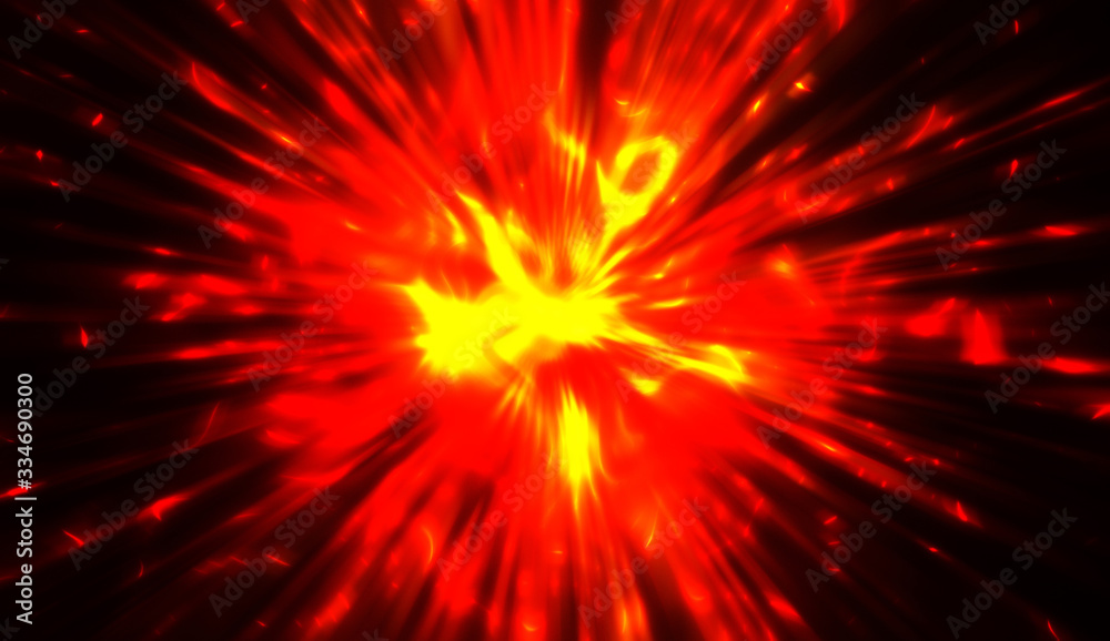 Light particles in motion, creating a burst of glowing multicolored rays on a black background. Energetic glow lights wallpaper. Light particles in motion, creating a burst of glowing multicolored rays on a black background. Energetic glow lights wallpaper.