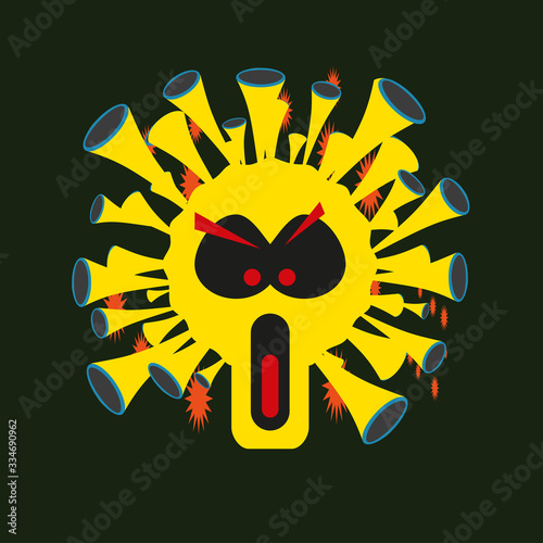 Stop coronavirus. Coronavirus outbreak vector illustratin. Pandemic medical concept with dangerous cells.