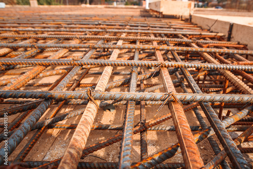 Steel reinforcement at the construction of a single-family house