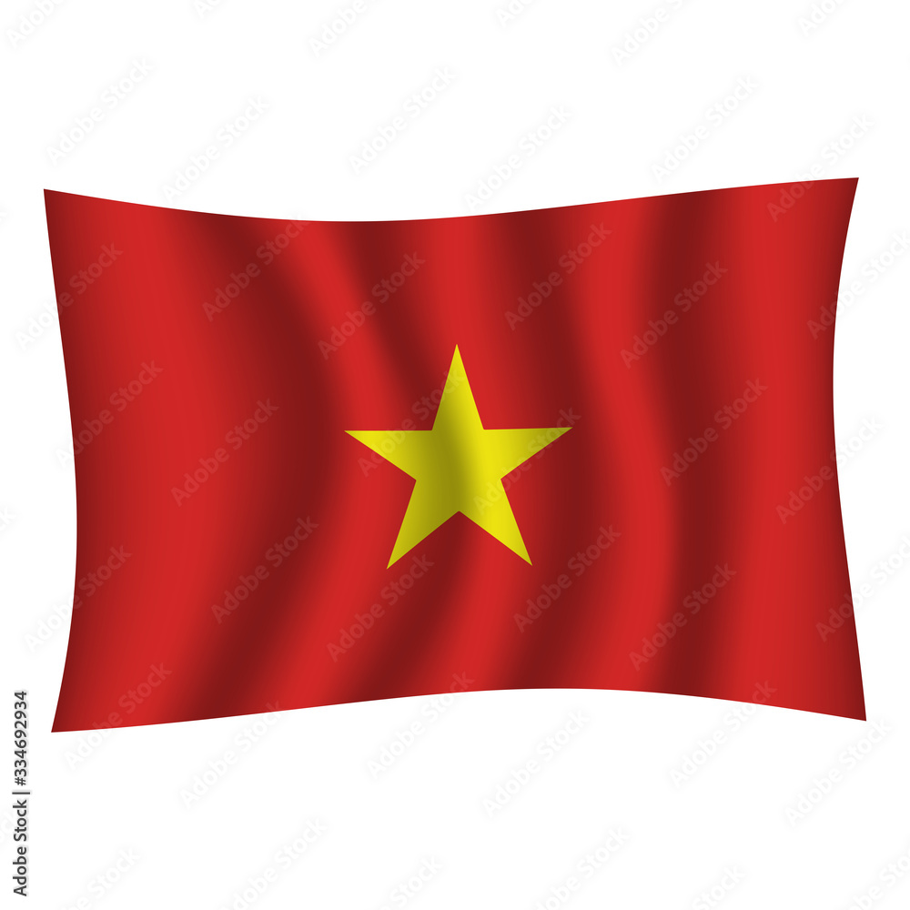 Vietnam flag background with cloth texture. Vietnam Flag vector illustration eps10. - Vector Vietnam flag background with cloth texture. Vietnam Flag vector illustration eps10. - Vector