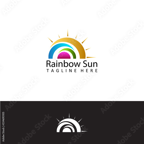 creative colorful sun education logo template design vector with isolated white background