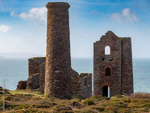 Wheal Coates tin mine engine house ruins, Cornwall