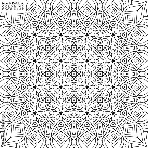 Flower Mandala. Coloringbook page template