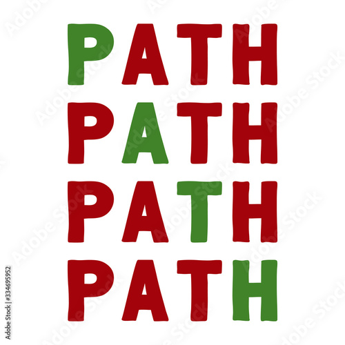 Path Colorful isolated vector saying