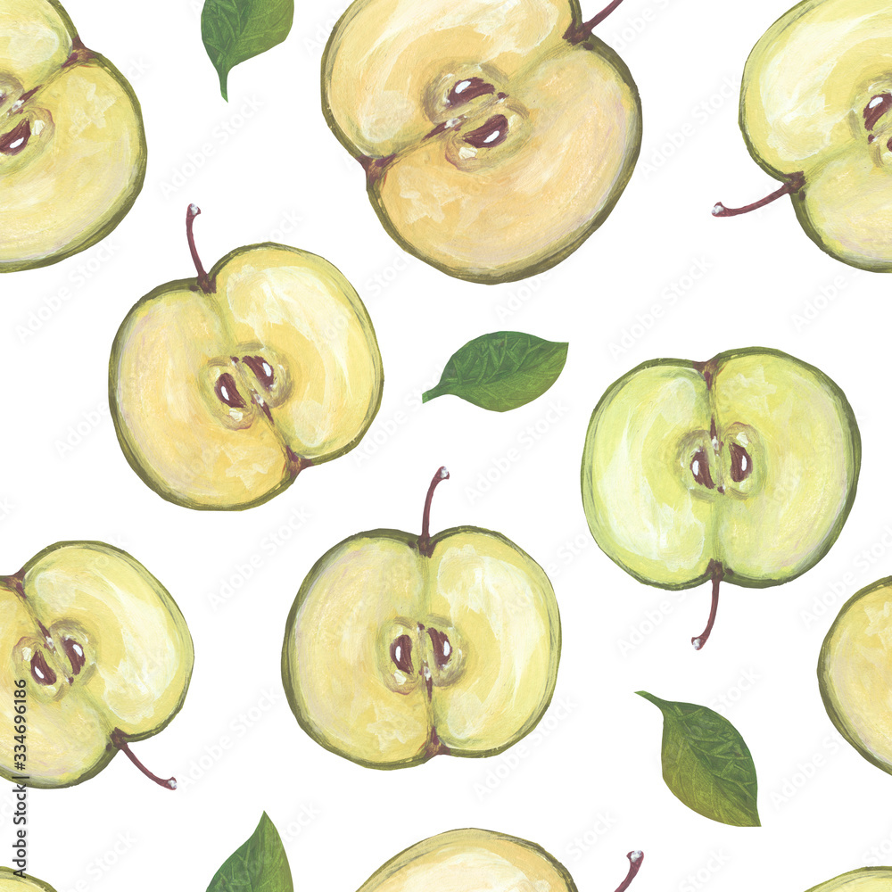 Apple juicy fruit seamless pattern. Design for wallpaper, background, fabric, textile, cafe, restaurant, resort, exotic, packaging. Apple juicy fruit seamless pattern. Design for wallpaper, background, fabric, textile, cafe, restaurant, resort, exotic, packaging.